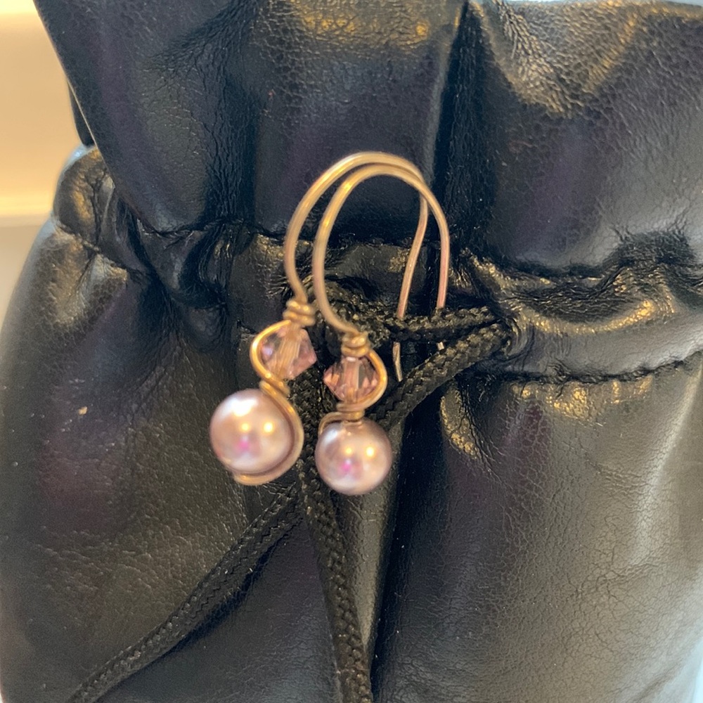 925 genuine pearl/precious stone earrings - Picture 1 of 3